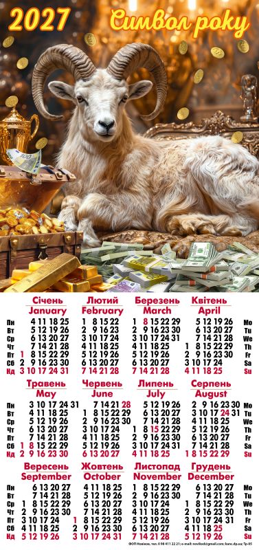 Календар третинка (10шт)